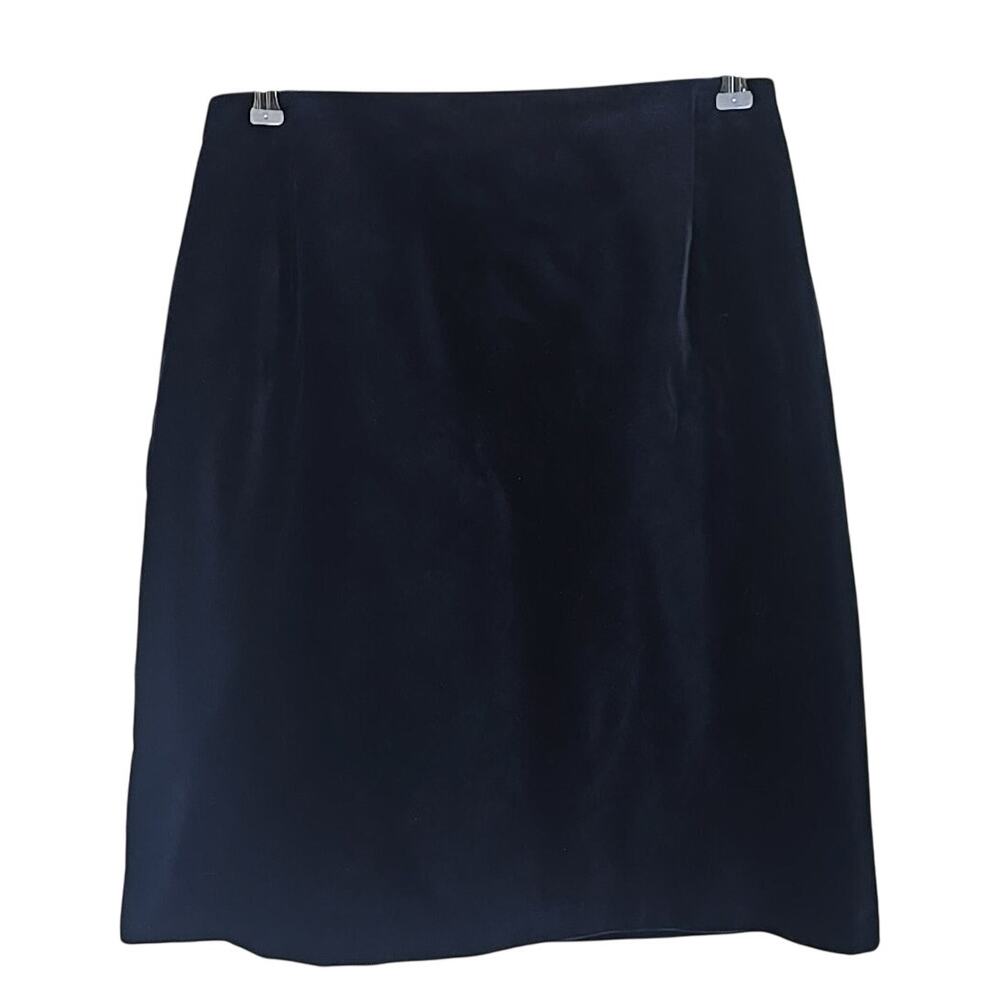 NWT LAURA ASHLEY Blue Velvet Skirt Womens 12 80s 90s Goth Dark Academia